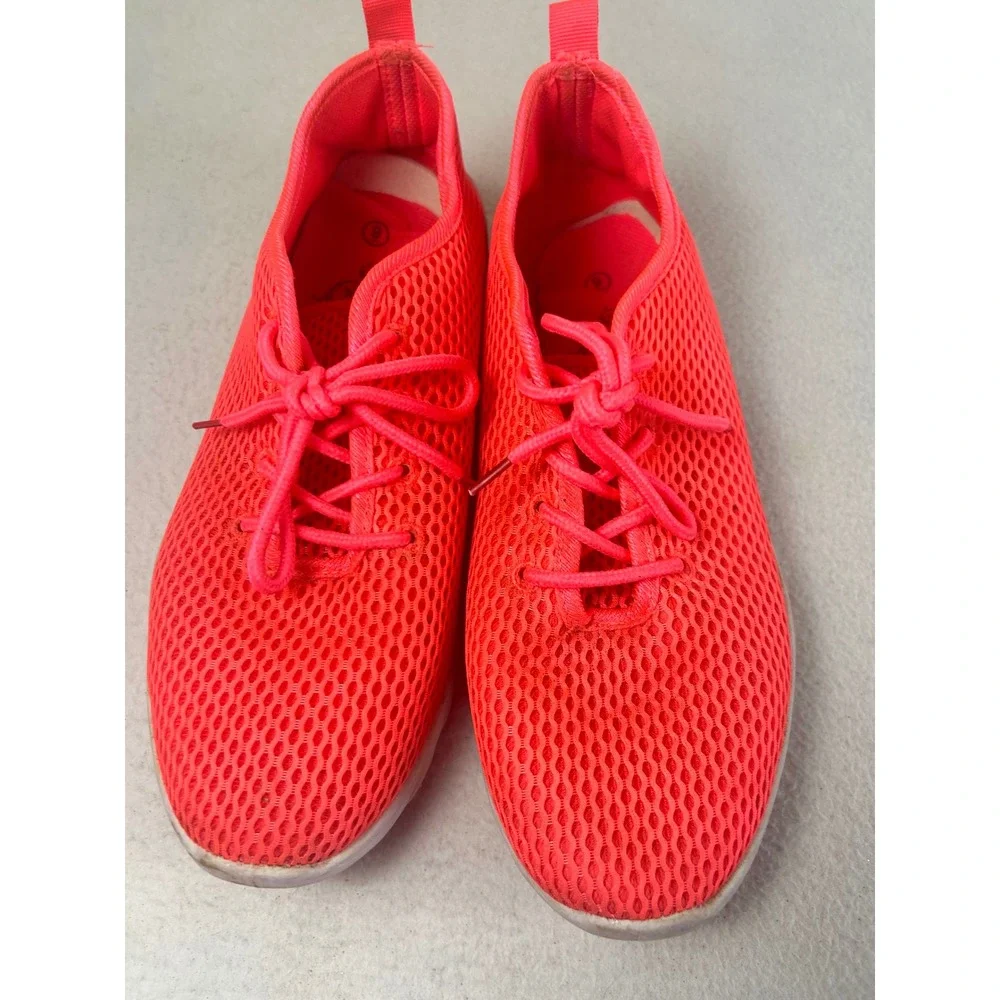 Sole Mates Sneakers Women Size 9 Neon Pink Mesh Athletic Trainers Walking Shoes